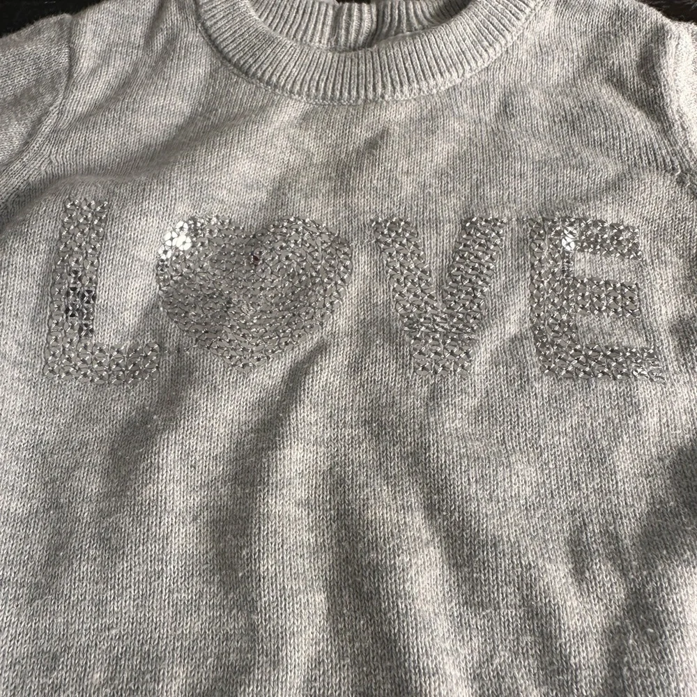 The Children's Place Gray LOVE Sweater with Bow Detail 2t girls toddler
